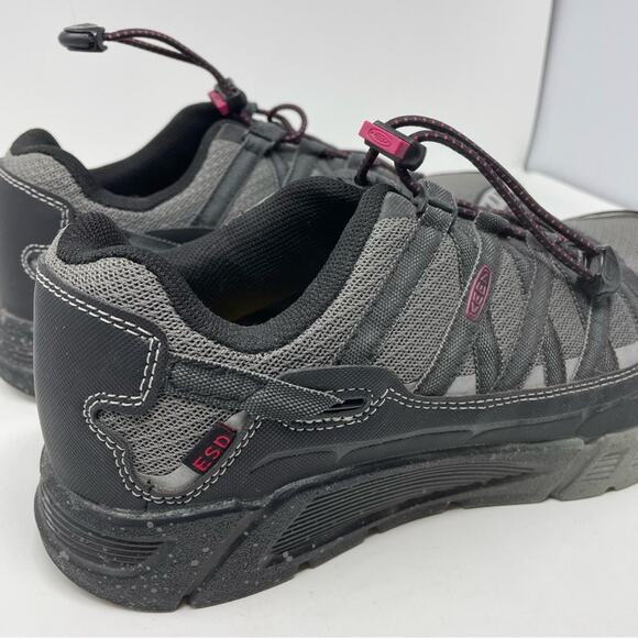 Keen | Women’s Work Shoes Aluminum Toe Black and Gray 10 - Picture 4 of 10